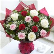 Mixed Rose Hand-tied 12