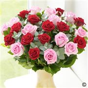 Extra Large Elegant Red and Pink Rose Vase 12