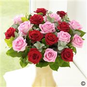 Large Elegant Red and Pink Rose Vase 12