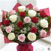 Large Mixed Rose Hand-tied 12